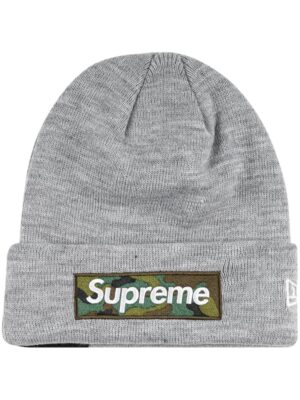 SUPREME NEW ERA BOX LOGO BEANIE GREY CAMO