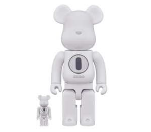 BEARBRICK 100% 400% ROBERT INDIANA X FRAGMENTDESIGN WHITE