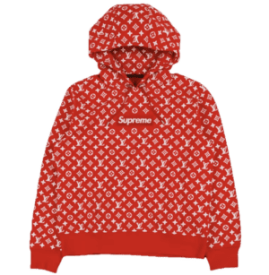 SUPREME LOUIS VUITTON BOX LOGO HOODED SWEATSHIRT RED