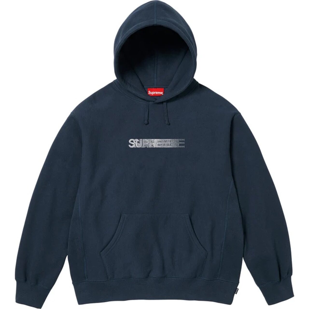 SWAROVSKI MOTION LOGO HOODED SWEATSHIRT BLUE NAVY