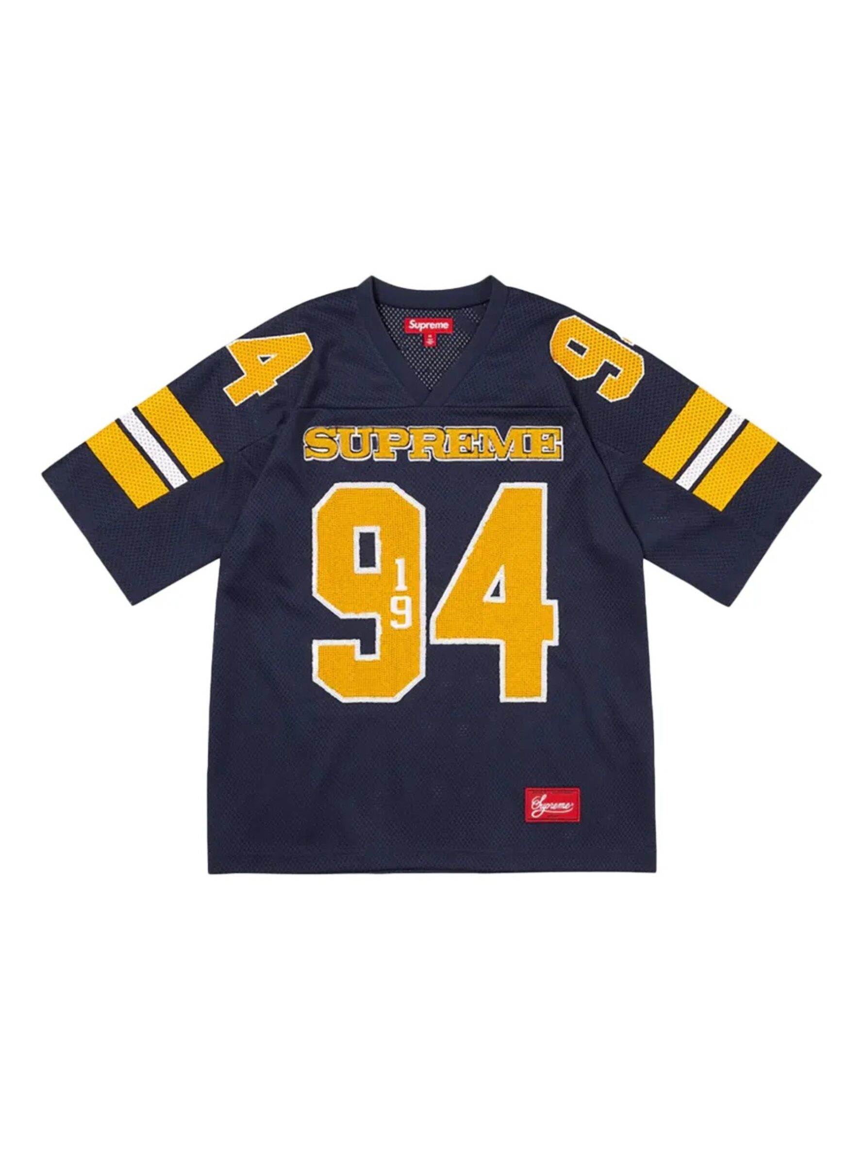 SUPREME BONES FOOTBALL JERSEY SEQUIN NAVY