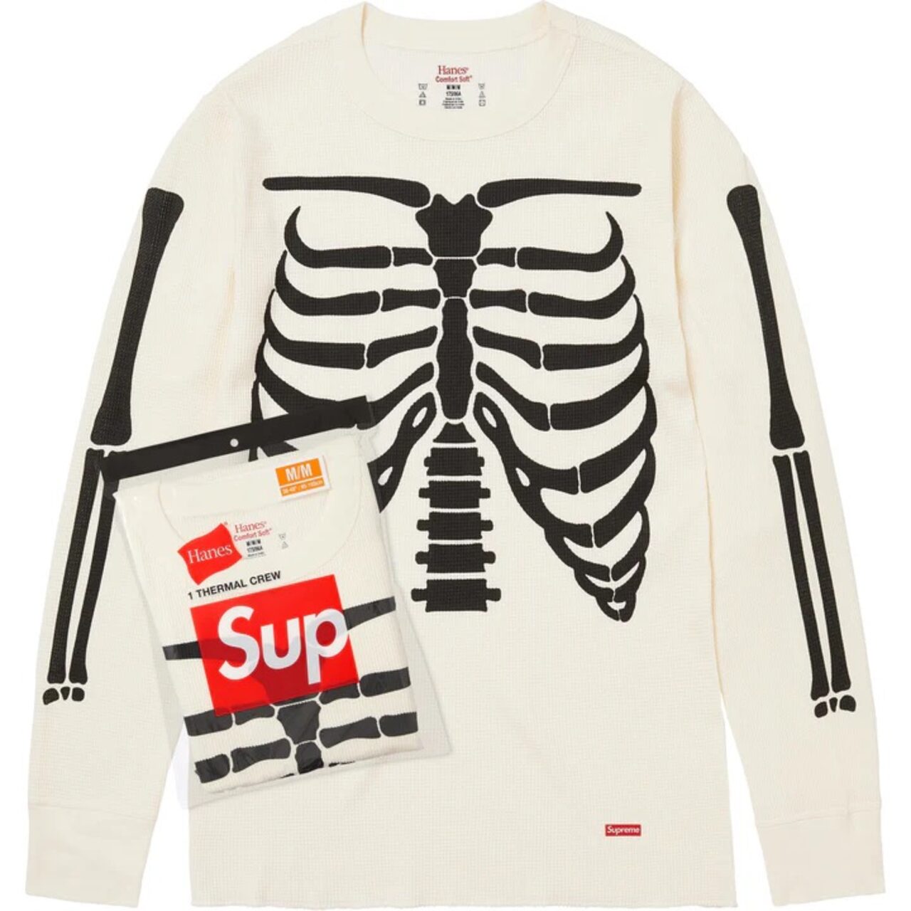 SUPREME HANES BONES THERMAL CREW FW25 WHITE