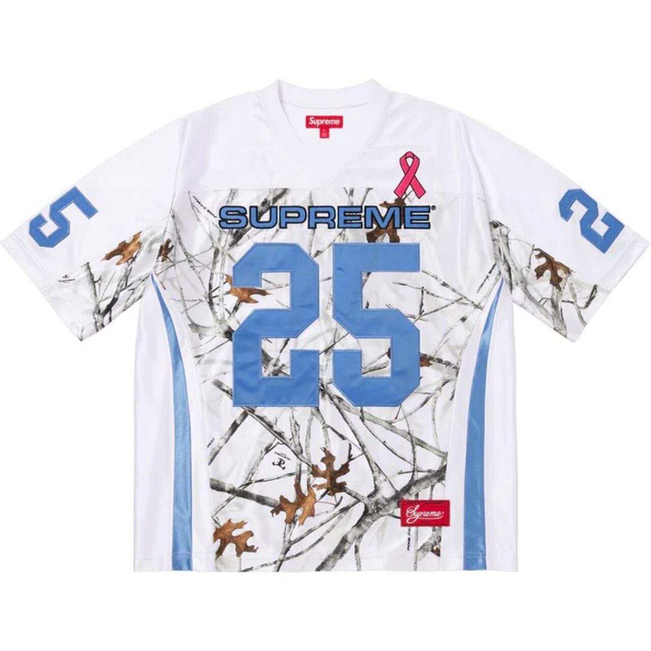 SUPREME SOCCER JERSEY BREAST CANCER AWARNESS WHITE