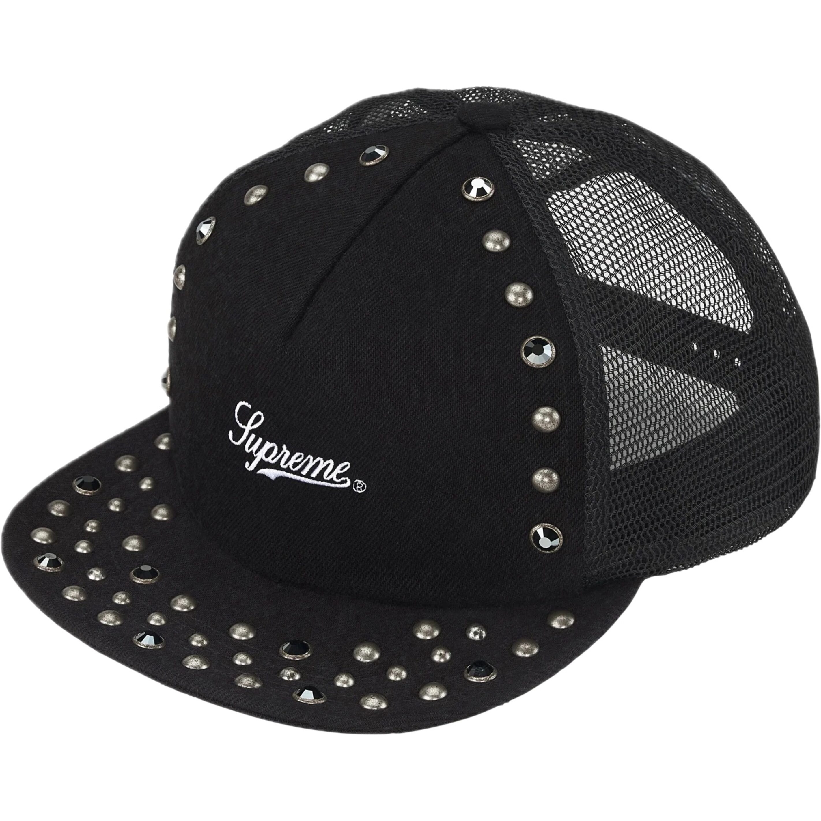SUPREME b.b. SIMON STUDDED MESH BACK 5-PANEL BLACK