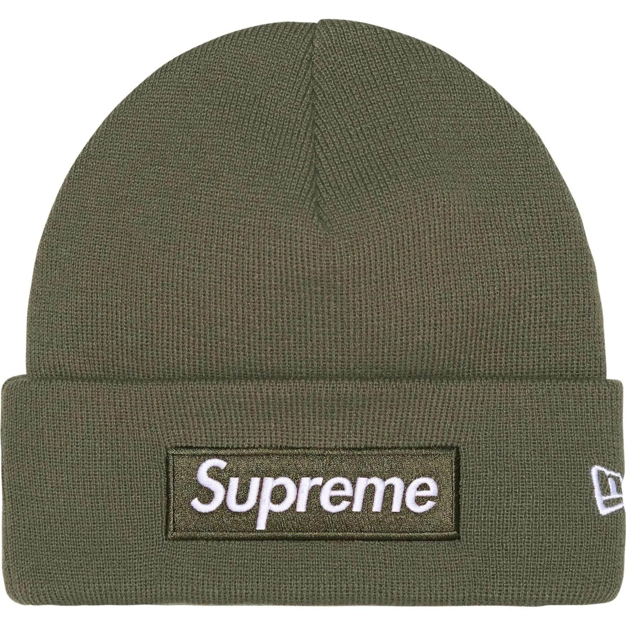 NEW ERA BOX LOGO BEANIE LIGHT OLIVE (FW25)
