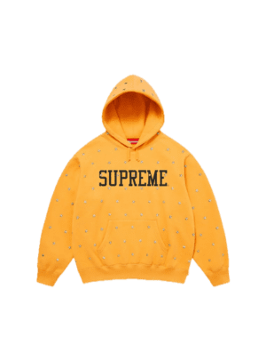 SUPREME STARS STUDDED HOODED SWEATSHIRT DUSTY GOLD