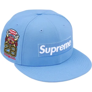 SUPREME HAT SHOP BOX LOGO NEW ERA LIGHT BLUE