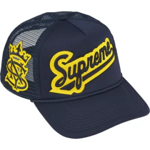 SUPREME HAT UNIVERSITY MESH BACK 5 PANEL NAVY