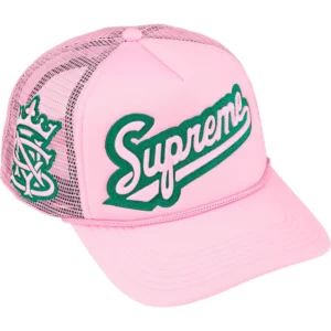 SUPREME HAT UNIVERSITY MESH BACK 5 PANEL PINK