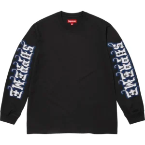SUPREME-INTARSIA-SLEEVE-LONG-SLEEVE-TOP-FW25-BLACK