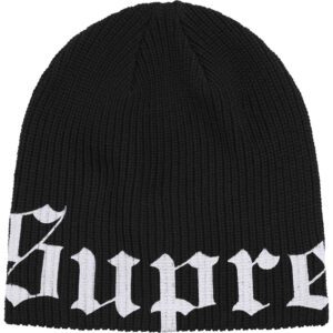 SUPREME OLD ENGLISH PRINTED BEANIE BLACK
