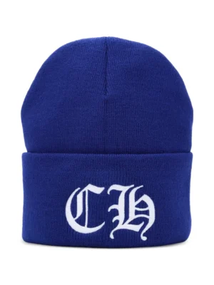 CHROME HEARTS EMBROIDED LOGO PATCH BEANIE BLUE